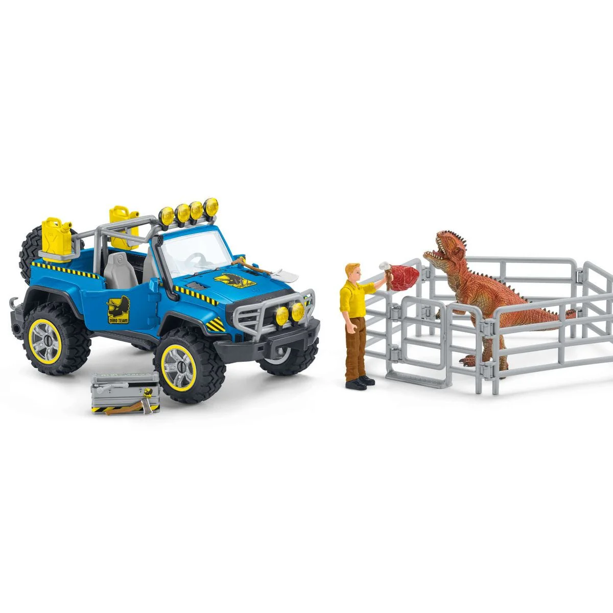 Terreinwagen met dino-buitenposten